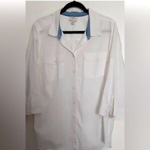 St. John's Bay White Casual Button Down Shirt